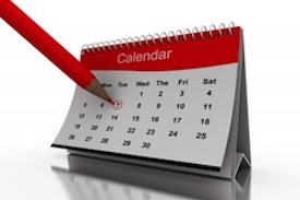 calendar with pencil