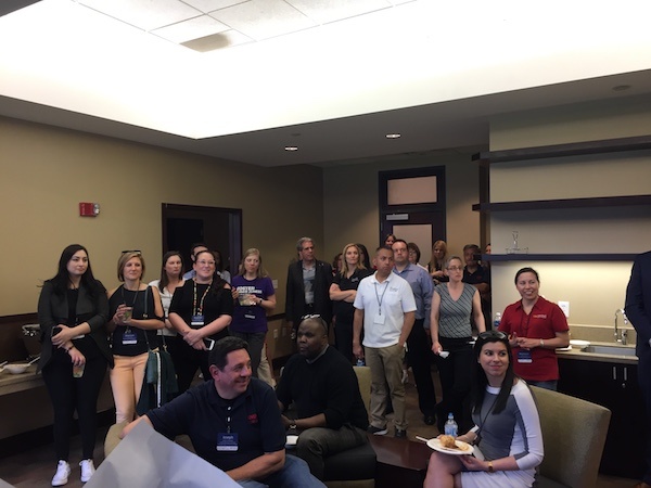 Attendees listen to Hatuey Mendoza, a former Diamondbacks pitcher and Thunderbird alumnus