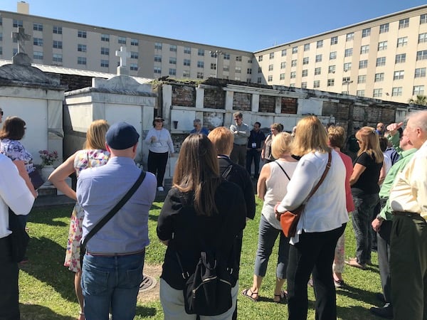 IACBE attendees enjoying cemetery tour