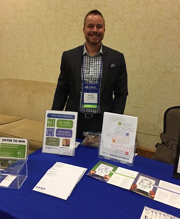 2-Jerry Helisek (Percept Research) greeting attendees at our table-600px.jpg